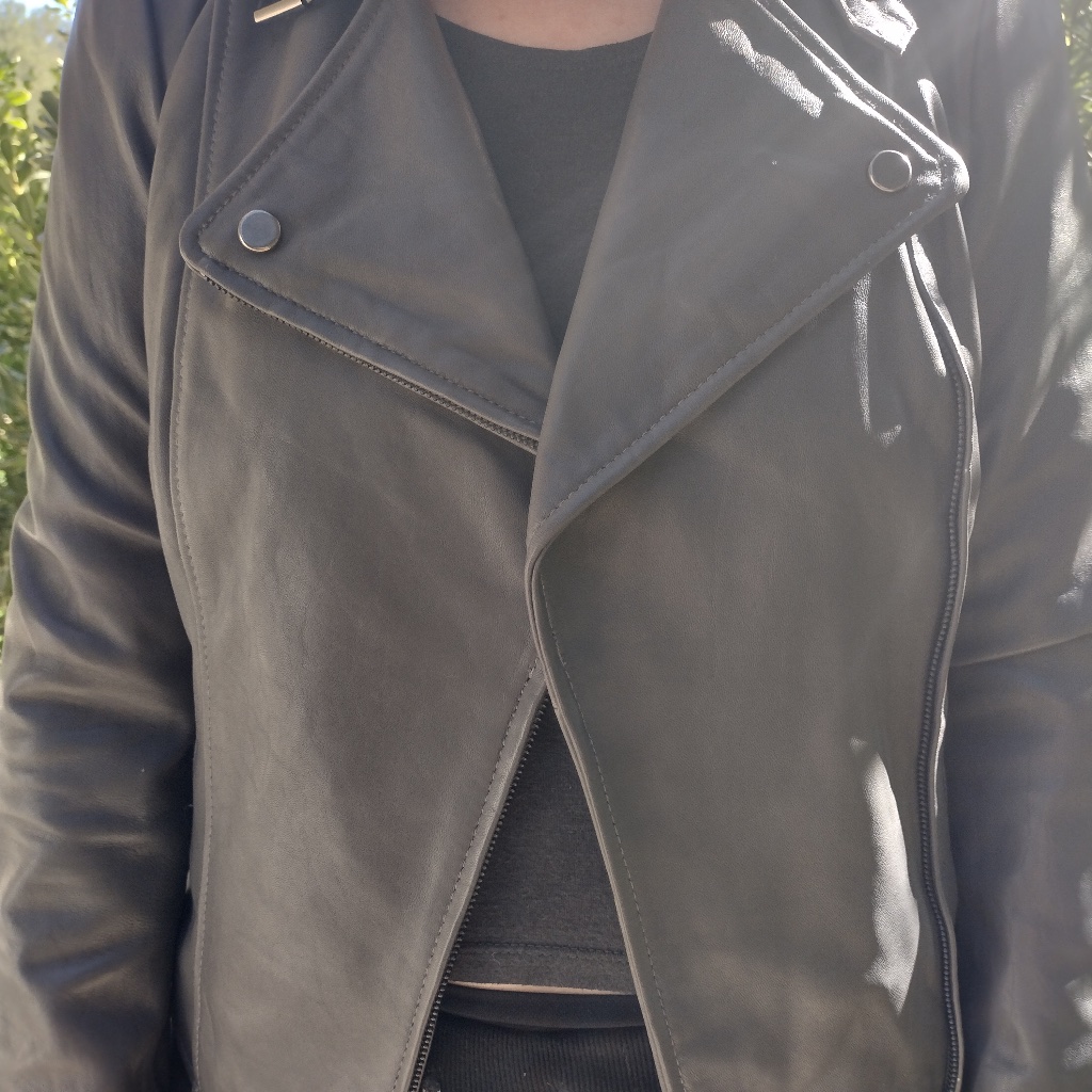 Victoria's Secret Gray Leather Moto Jacket